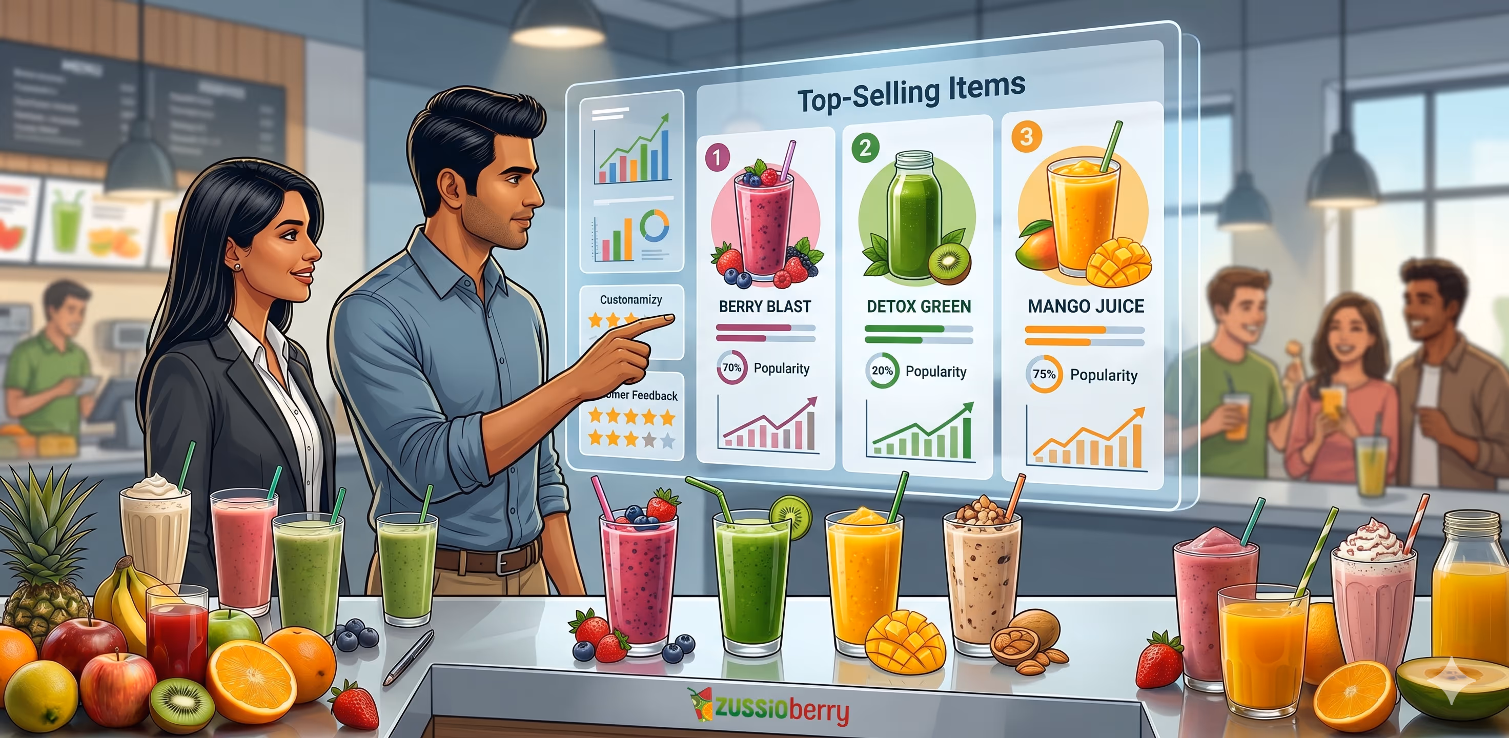 Best-Selling Items in a Juice Bar Menu